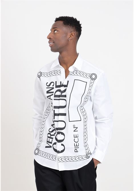 White men's shirt with piece number logo VERSACE JEANS COUTURE | 76GALYR2N0132003